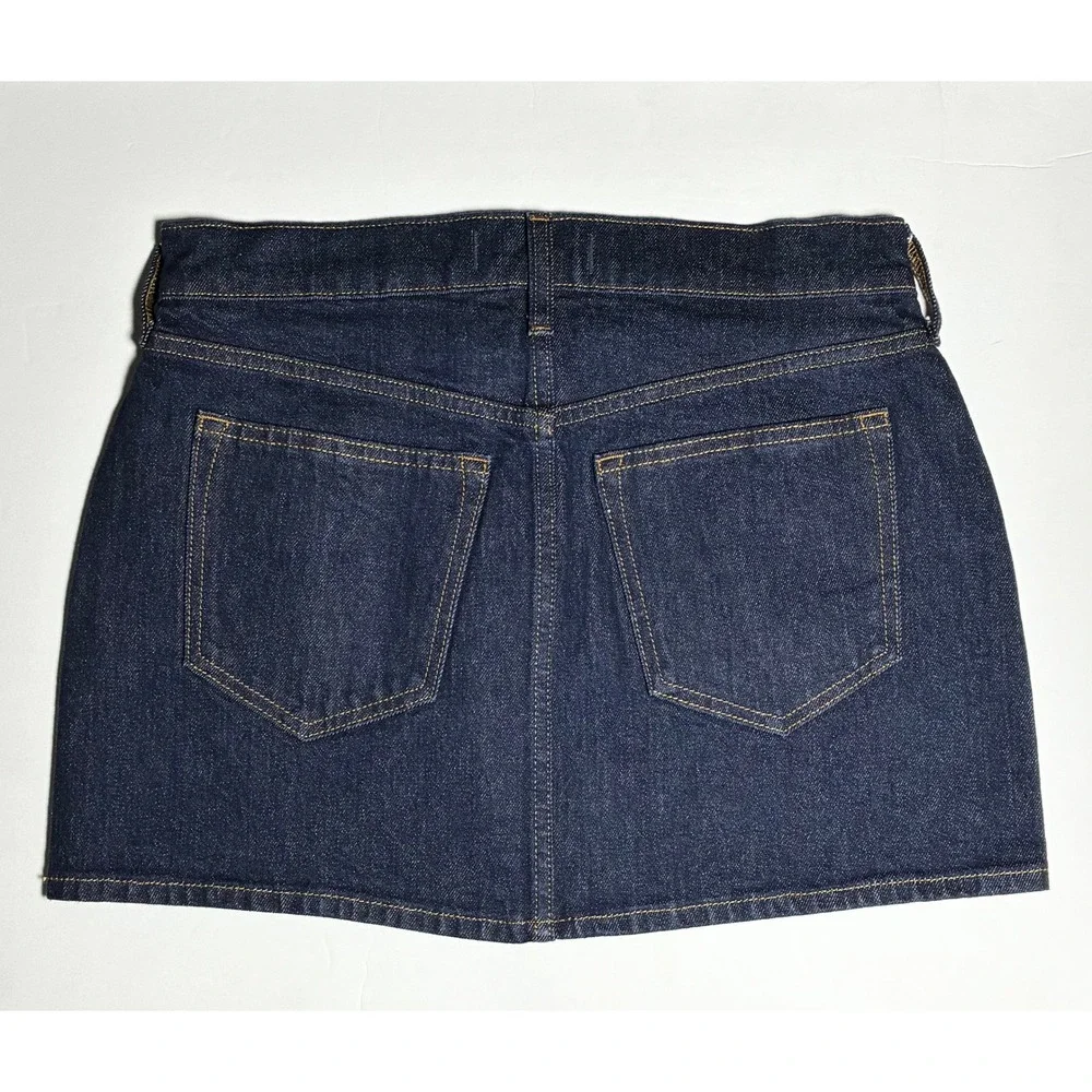 Abercrombie & Fitch Mid Rise Denim Jean Mini Skirt Coquette Clean Girl Size 25/0